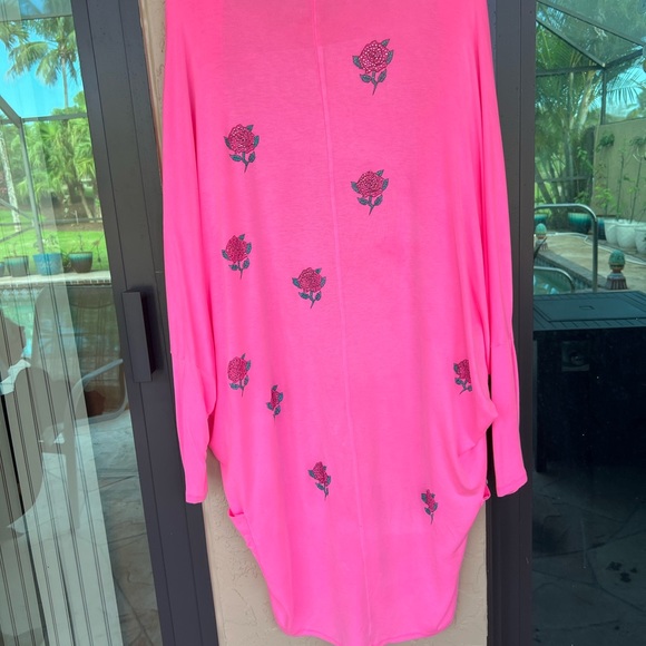 Lauren Moshi new pink roses cardigan, worn once xs/s perfect condition - Picture 3 of 6